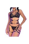 ZTIANEF Costume de femme de chambreEnsemble d’uniforme de lingerie érotique noir sexy, noir, L