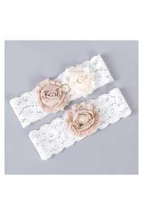 BAtlam Fleur Nuptiale Jambe décor Mariage mariée jarretière Dentelle Femmes Ornements Floraux Couleur : Blanc, Taille : 40 x