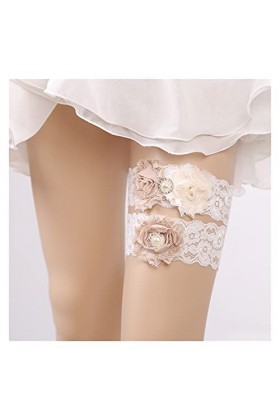 BAtlam Fleur Nuptiale Jambe décor Mariage mariée jarretière Dentelle Femmes Ornements Floraux Couleur : Blanc, Taille : 40 x