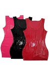 Robe Moulante En Caoutchouc Latex Pour Femmes, Peignoir Moulant, Sans Manches, Robe Une Pièce Club,Noir,Grand