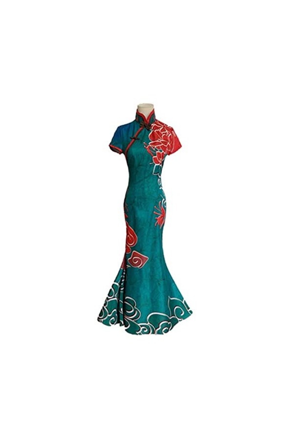 BVMPRS Jeu Geisha Michiko Lady Thirteen Cosplay Costume Cheongsam Halloween Party Jupe,White-XXL