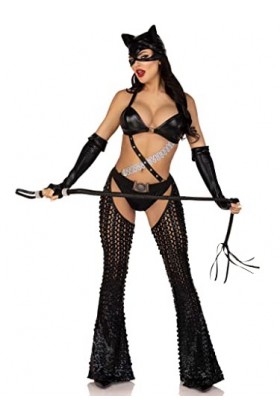 Leg Avenue Costume dHalloween 3 pièces Mistress Kitty avec combinaison pour femme Taille M