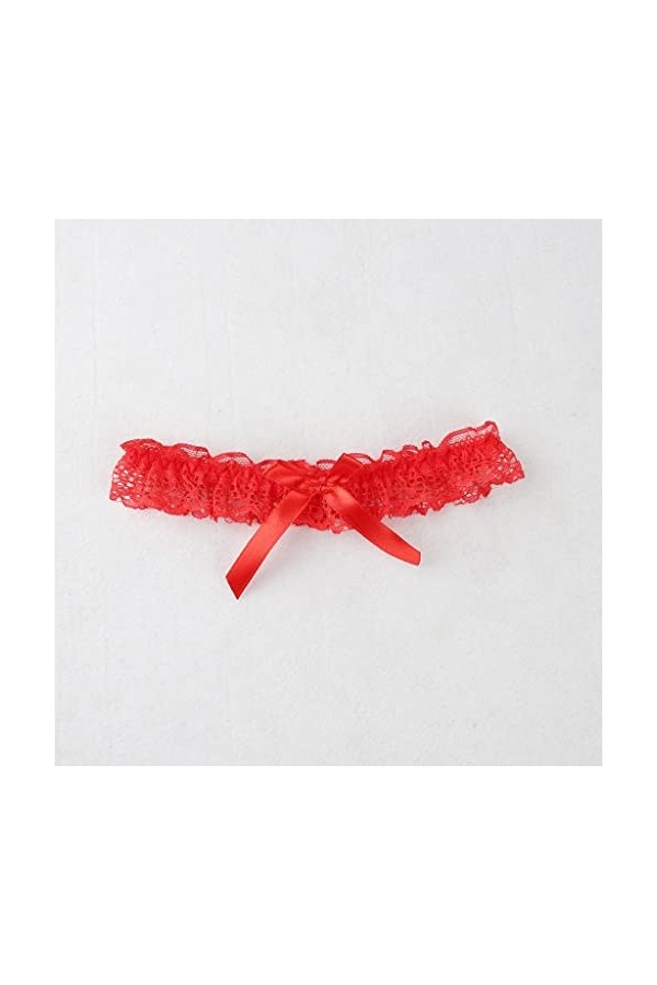 EXENXA Femmes Sexy Bow Lace Leg Ring Lingerie Floral Jarretières Ceinture Bowknot Leg Loop Couleur : A, Taille : Taille Uniq