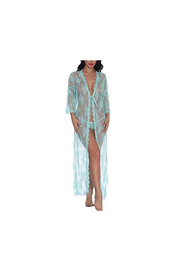 Lingerie Sexy sous-Vêtements Sexy Lingerie pour Femmes Robe Longue en Dentelle Sexy Robe Transparente Voir à Travers la Robe 