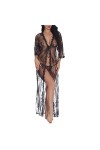 Lingerie Sexy sous-Vêtements Sexy Lingerie pour Femmes Robe Longue en Dentelle Sexy Robe Transparente Voir à Travers la Robe 