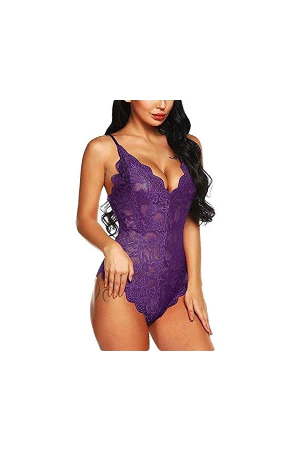 FGHSD Ensemble de Lingerie Sexy Lingerie féminine Robe Sexy pour sous-vêtements sexuels Halter Perspective Dentelle Lingerie 