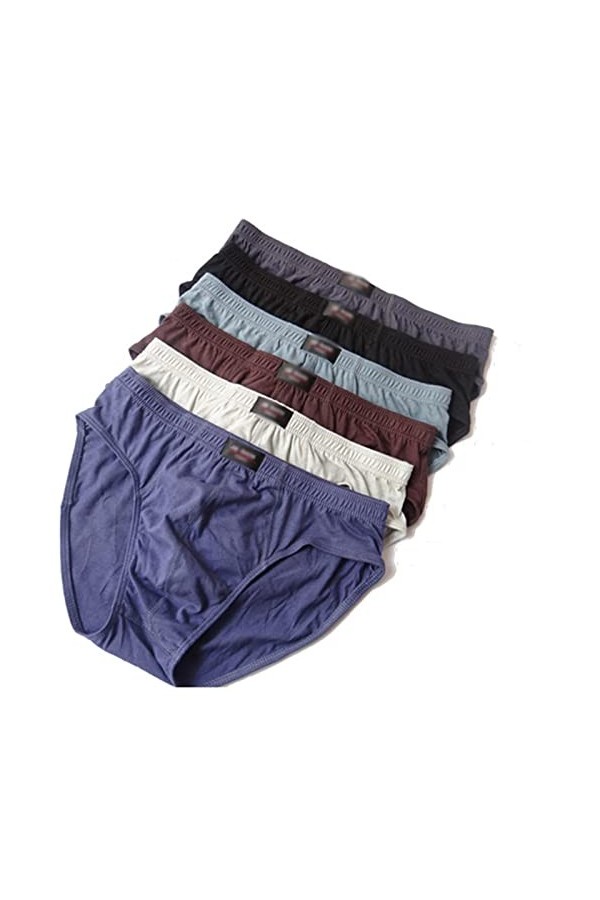 XKUN Slip Homme 6 Packs Hommes Coton Respirant Grand Taille Taille Grasse Taille-Ab00080,4XL