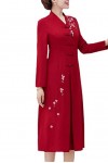 Robe chinoise pour femme - Imprimé floral - Robe traditionnelle chinoise orientale en mousseline de soie, Couleur 1, Taille 3