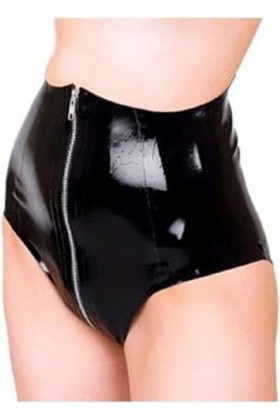 Short Triangle Sexy En Caoutchouc Latex Noir, Fermeture Éclair, Piscine, Plage, Lingerie Party-Noir,Noir,XXL