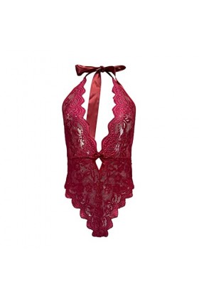 SUNMME Lingerie Sexy pour Femme en Dentelle, Chemise de Nuit, vêtements de Nuit Sexy, Lingerie Sexy, Body de Noël, Pyjama pou