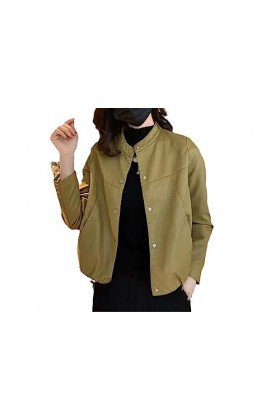 Fjnbbiot Manteau En Cuir Pour Femmes Printemps Automne Vestes En Simili Cuir Pu Veste De Motard Mince yellow EN8 XXL