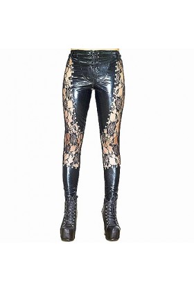 JYDQM Cuir Verni Vêtements Clubwear Sexy Robe en Cuir Verni PVC Sexy Leggings Pantalon Pantalon en Cuir Sexy Regard Humide/A/