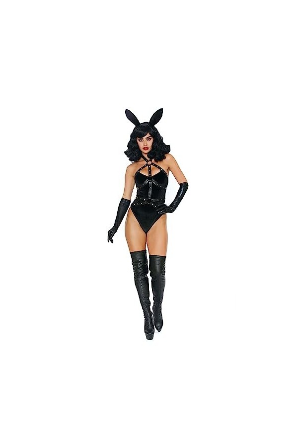 Dreamgirl Bad Girl Costume de lapin pour femme Noir Taille XL