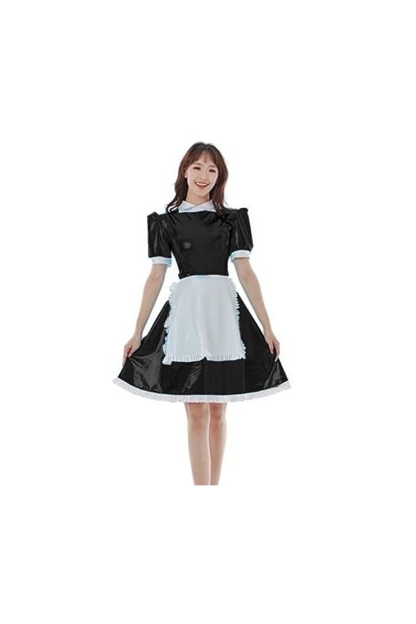 JQYTEN Halloween Sissy French Costume For Women Gothic Lolita Dress Sexy Anime Cosplay Short Sleeve Maid Uniform Plus Size