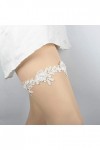 Cadeaux Jarretière personnalisée, accessoires de mariage nuptiale en dentelle extensible jarretière boucle de jambe-blanc_5pc