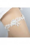 Cadeaux Jarretière personnalisée, accessoires de mariage nuptiale en dentelle extensible jarretière boucle de jambe-blanc_5pc