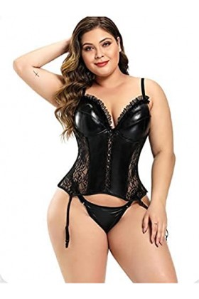 Femmes Sexy Wetlook Latex Lingerie Clubwear En Cuir Verni Moulante Combinaison Pole Dance Performance Costume,Noir,Petit