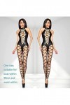 Catsuit En Similicuir Sans Manches Pour Femmes Uniformes Wetlook Sexy,Noir,Moyen