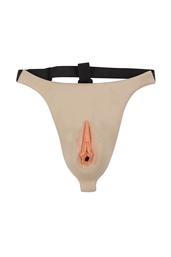 CTKOLYS Culotte en Silicone Crossdresser Thong Mens Hiding Gaff Panty pour Travestissement Drag Queen Shemale,Cv33tx~White,On
