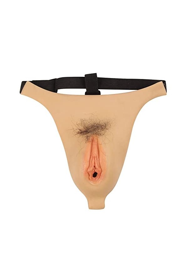 CTKOLYS Culotte en Silicone Crossdresser Thong Mens Hiding Gaff Panty pour Travestissement Drag Queen Shemale,Cv33tx~White,On