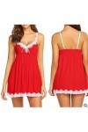 Générique Casquettes pour Hommes Lingerie Sexy Sexy Dentelle col Suspendu Chemise de Nuit pour Femmes Rouge XXL 