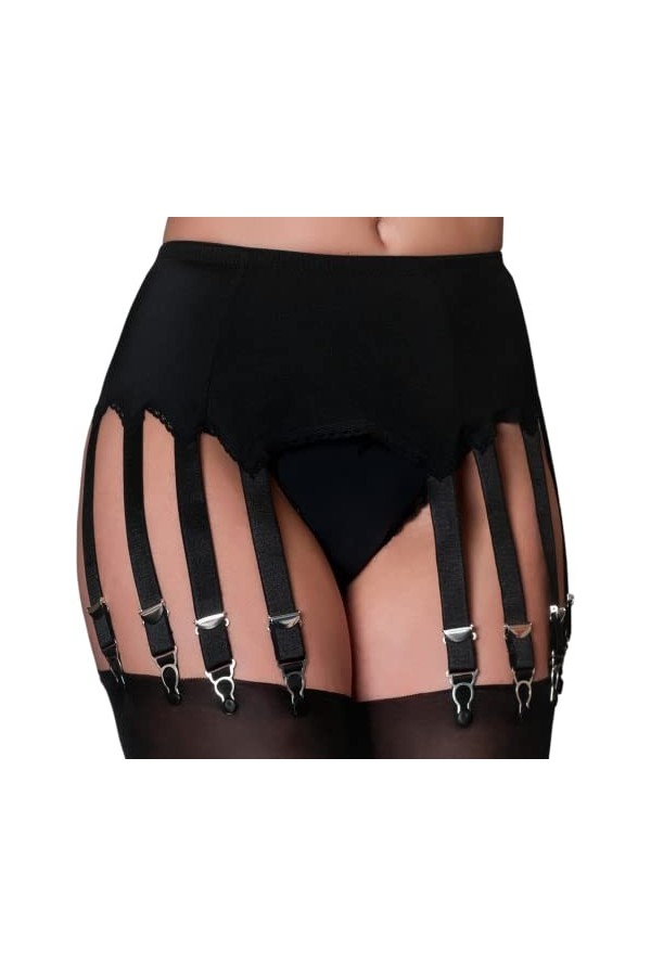 Nylon Dreams NDL70 All Plain Porte-jarretelles à 14 sangles L, noir 