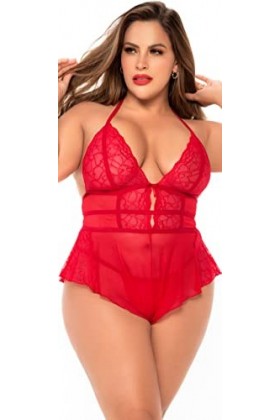Mapalé by Espiral Barboteuse/Babydoll Ensemble de Lingerie, Rouge, L/XL Femme