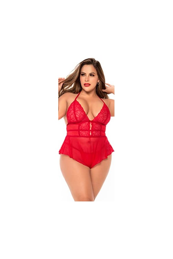 Mapalé by Espiral Barboteuse/Babydoll Ensemble de Lingerie, Rouge, L/XL Femme