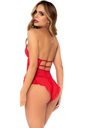 Mapalé by Espiral Barboteuse/Nuisette Ensemble de Lingerie, Rouge, S-M Femme