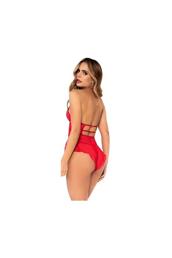 Mapalé by Espiral Barboteuse/Nuisette Ensemble de Lingerie, Rouge, S-M Femme