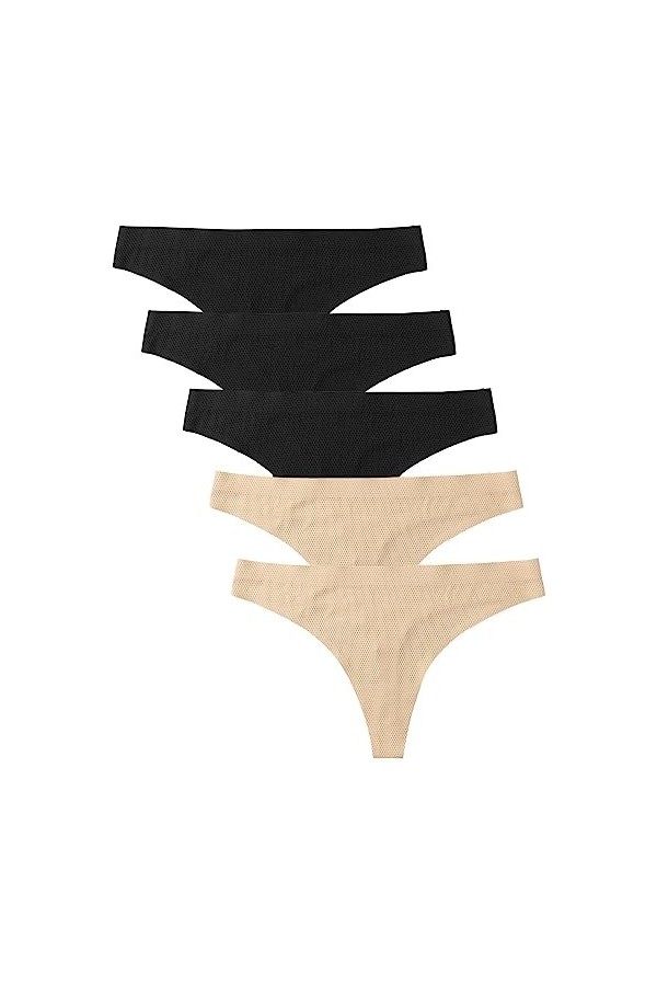Pianshanzi Strings & Tangas pour Femme String Sexy Érotique avec Élastique Sans Couture Sous-vêtements V String Doux Femmes L