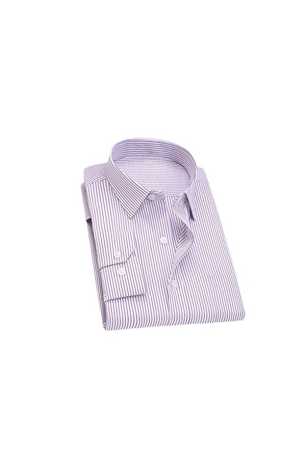 Hommes daffaires Robe Chemise Hommes Coupe ajustée à Manches Longues Solides Chemises décontractées Hommes Travail Bureau Po