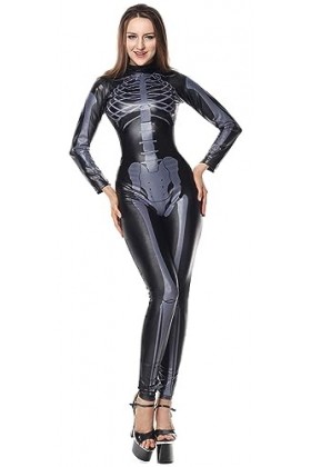 JYDQM PVC Clubwear Sexy Vêtements Pièce Manteau De Peinture Équipée Os Halloween Fantôme Vampire Halloween Jeu DOs Chargé,Vê