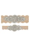 Jarretière avec,Accessoires de Robe de mariée de mariée Porte-Jarretelles en Dentelle à Boucle de Jambe cloutée de Diamants -