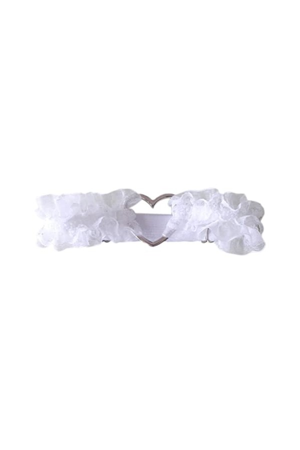 Doux Volants Dentelle Jarretière Ceinture Métal Coeur Mariage Jambe Harnais Gothique Punk Extensible Cuisse Anneau Color : B