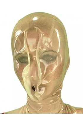 Cagoule En Latex Avec Trou De Souffle Transparent Cool Personnalisé 0.4mm,Transparent,X-Petit