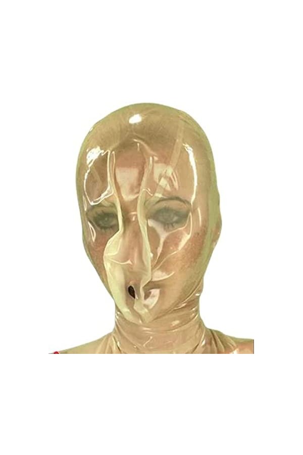 Cagoule En Latex Avec Trou De Souffle Transparent Cool Personnalisé 0.4mm,Transparent,X-Petit