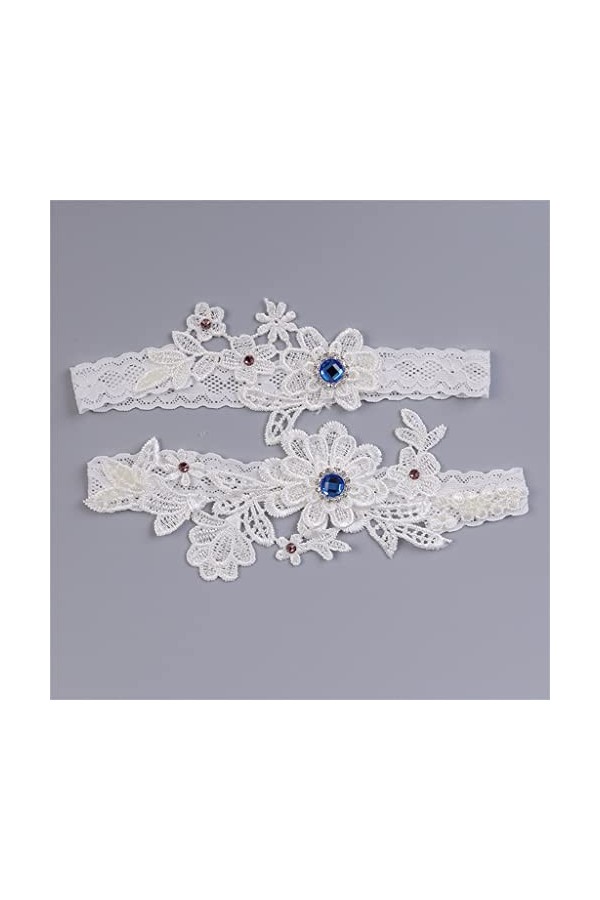 Jarretière Florale Blanche Mariage Jarretière Sexy Ensemble 2 Pièces Dames Anneau De Cuisse De Mariée Jarretière De Jambe De 