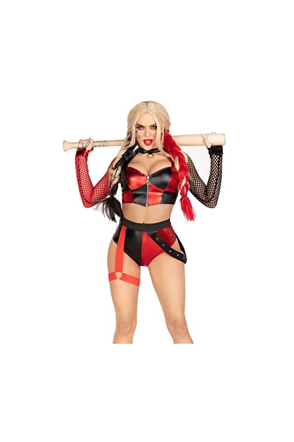 Leg Avenue Costume dHalloween 2 pièces pour femme avec manches en filet gants, taille M