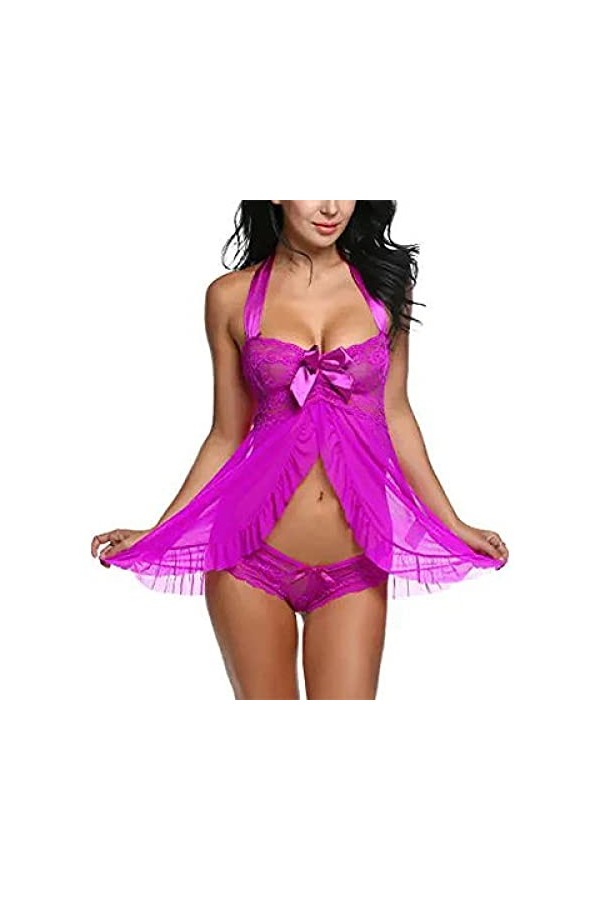 Lingerie Sexy pour Femmes Grande Taille Femme Maille Lingerie érotique Femme de Chambre Cosplay Chemise de Nuit Lingerie Sexy