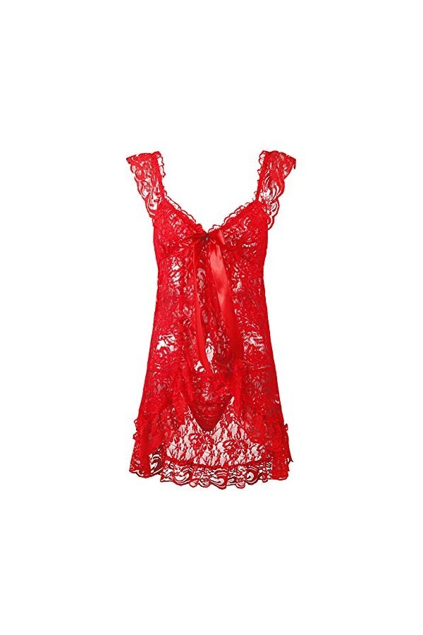 SUNMME S-6XL Plus Size Lingerie Sexy Femme Européenne Et Américaine Cardigan Sexy Dentelle Bretelles Sexy Pyjama Perspective