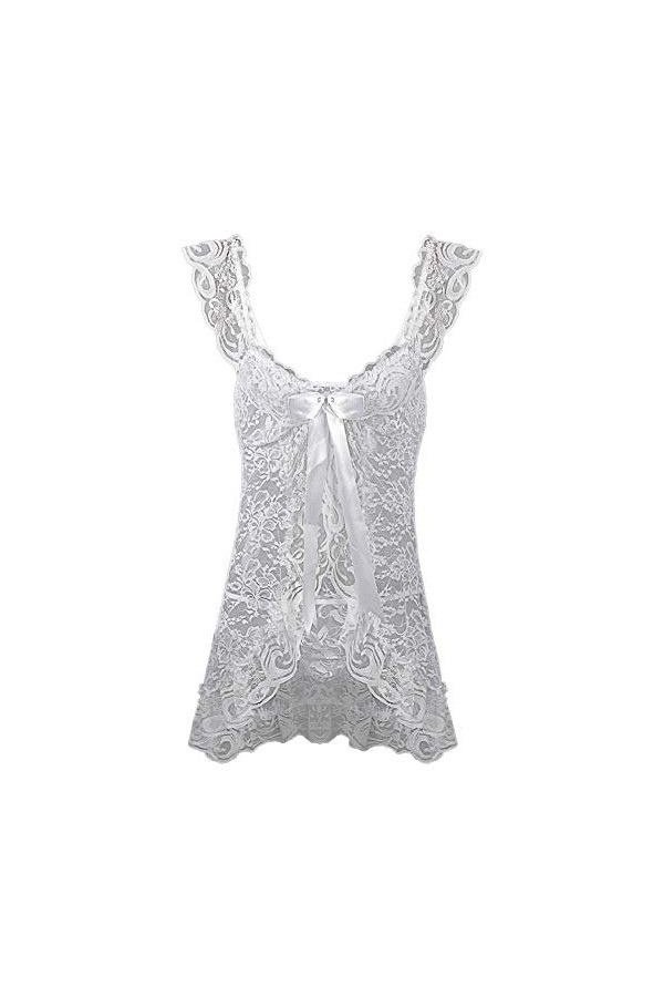 SUNMME S-6XL Plus Size Lingerie Sexy Femme Européenne Et Américaine Sexy Cardigan Dentelle Sexy Bretelles Pyjama Perspective 