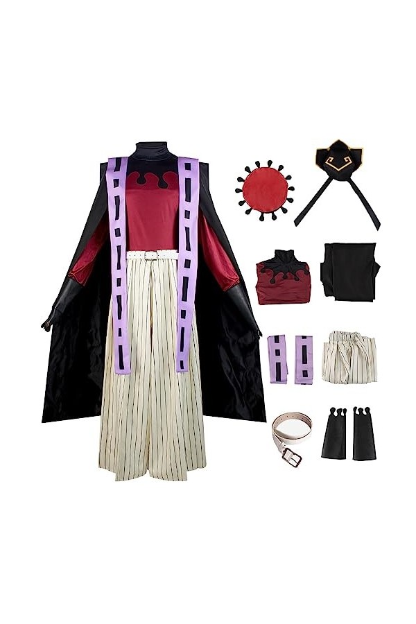 Foanja Déguisement Douma Adulte Cosplay Demon Slayer Twelve Kizuki Douma Complet Anime Uniforme et Chapeaux pour Halloween Ca