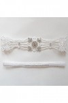 GOOFFY WXYNHHD Jarretière De Mariage 2Pc / Set Blanc Dentelle Cristaux Sexy Jarretières Mariée Cuisse Anneau Robe De Mariée J