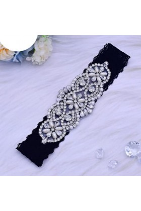 Sexy Girls Jarretière Ensemble Dentelle Blanche pour Femmes Argent Ceinture Noir Jarretières De Mariage pour Robe De Mariée S