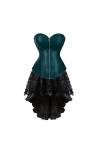 DELIGUO Bustiers et Corsets Femme - Corsets Sexy De Couleur Unie Plus La Taille Costume Overbust Gothique Faux Cuir Corset Et