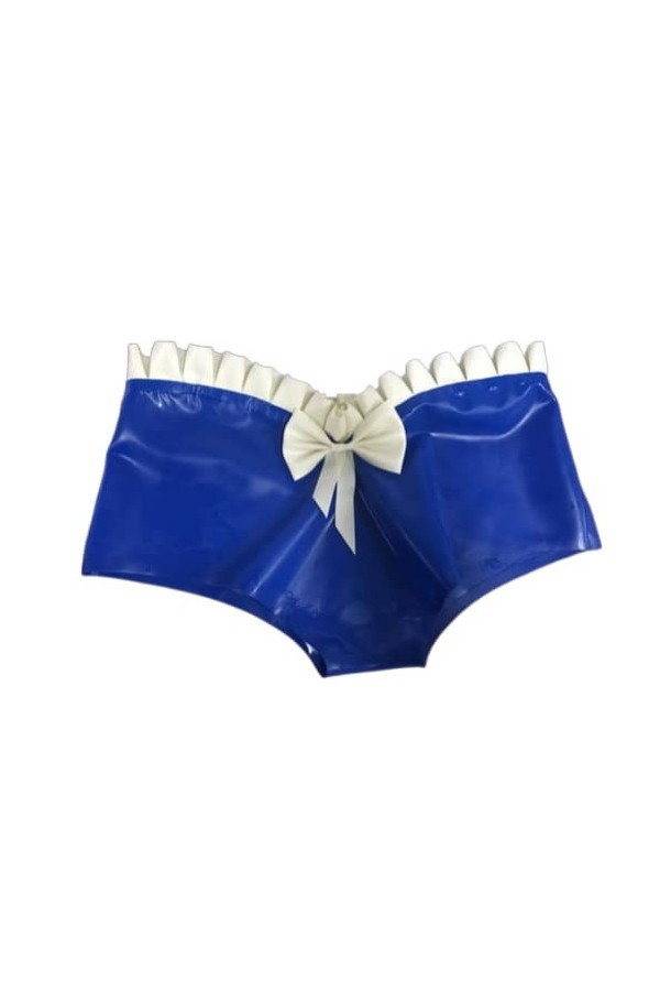 Latex RubberBlue Sexy Tight Triangle Shorts Dames Lace, Blue, XS