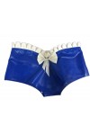 Latex RubberBlue Sexy Tight Triangle Shorts Dames Lace, Blue, XS