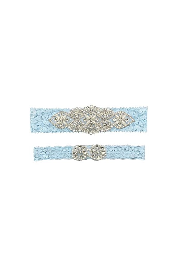 Mariage Jarretière De Mariée Ceinture Stretch Dentelle Jarretière De Mariée Strass Perles De Cristal Transparentes Couleur :