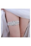 Mariage Jarretière De Mariée Ceinture Stretch Dentelle Jarretière De Mariée Strass Perles De Cristal Transparentes Couleur :